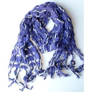 Alessandra Bacci Firenze purple gray open-weave knit scarf 9X70 made in Italy
